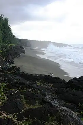 Vue de la pointe du Tremblet avec la plage du Tremblet au premier plan.