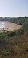 La plage de Clugny vue de l'espace la séparant de la plage du Vieux-Fort