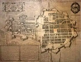 Début XVIIe siècle, la Ville-neuve à droite.