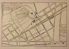 Plan de lotissement d’un quartier d’une ville.