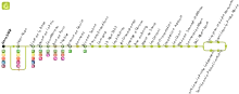 Schéma de la ligne G du réseau urbain Tréma.