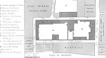 La rue sur une carte du collège Sainte-Barbe entre 1798 et 1838.