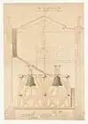 Projet de beffroy pour le clocher de la cathédrale de Belley, par A. M. Chenavard (1842).