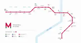 Voir la carte de la ligne.