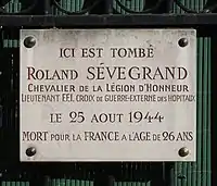Plaque au no&nbsp;43.
