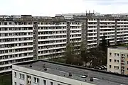 Barre d'immeuble typique des constructions de la RDA à Neulobeda&nbsp;(de).