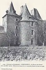 L'ancien manoir de Lieuzel au début du XXe&nbsp;siècle (carte postale).