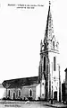 Plouay ː l'église paroissiale avec son nouveau clocher vers 1925 (carte postale).