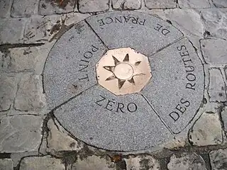 – Point zéro des routes de France – Sur le parvis de Notre-Dame de Paris