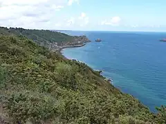 Rocher du Pommier depuis la pointe de Plouha.