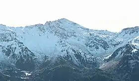 Vue de la pointe de la Sandonière depuis la chapelle Notre-Dame-des-Anges de l'Arcellin à Orelle.