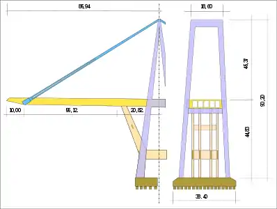 Élévation et coupe de la structure no&nbsp;9.