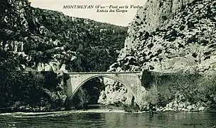 Pont de Montmeyan-Quinson du XIIe&nbsp;siècle, 1910.
