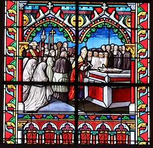 Pose de la première pierre le 17 juin 1873 par Casimir Wicart.