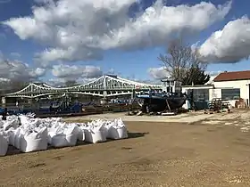 Le Pont de Frans en 2018&nbsp;depuis le port de Jassans-Riottier.