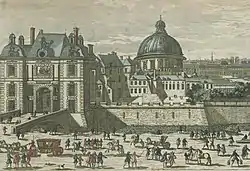 La porte Saint-Honoré et en arrière-plan le couvent vers 1650.