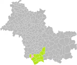 Pouillé dans le canton de Saint-Aignan en 2016.