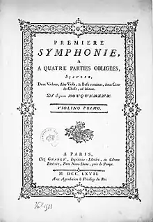 page de titre d'une partition.