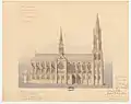 Projet d'achèvement de Lassus : façade latérale (1851).