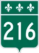 Panneau route 216