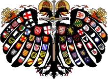 Aigle du Quaternion (vers 1510), l'aigle affichant les quaternions impériaux sur ses rémiges.