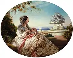 Le prince Arthur avec sa mère la reine Victoria, 1850, par Franz Xaver Winterhalter