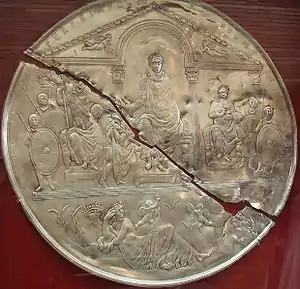 Copie du missorium au Musée national d'art romain de Mérida.