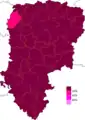 Résultats électoraux du Front populaire au premier tour par canton.