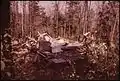 Vestiges d'un chalet d'été qui s'est effondré sous le poids de la neige de l'hiver, 1973