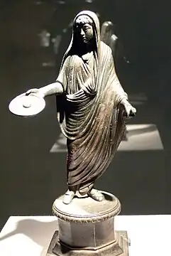 Prêtre romain capite velato(bronze, Weißenburg (Bavière), IIe ou IIIe&nbsp;siècle)
