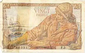 Le 20 francs Pêcheur.