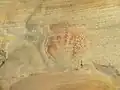 Négatif d'une main sur une paroi