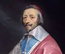 buste d'un personnage avec la calotte et le vêtement typique d'un cardinal.