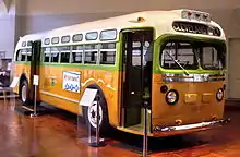 Le bus de Montgomery dans lequel Rosa Parks est montée le 1er décembre 1955, musée Henry Ford (Michigan)