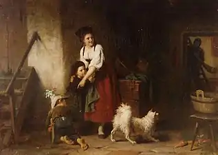 L'Hôte non prié, huile sur toile, 51&nbsp;×&nbsp;73&nbsp;cm.