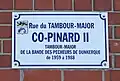 Plaque de rue dans le quartier de la  Citadelle à Dunkerque