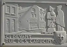 Plaque ancienne rue des Capucins