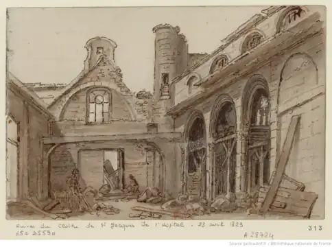 Ruines du cloître St Jacques en 1823