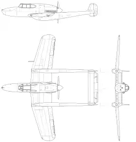 vue en plan de l’avion