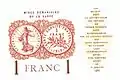Billet de 1 franc « Mines domaniales de la Sarre » 1920 (verso)