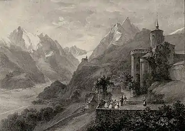 Saint-Savin, lithographie de Joséphine Sarazin de Belmont (1790-1870)