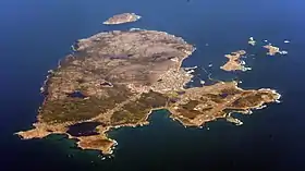 Vue aérienne de l'île Saint-Pierre.