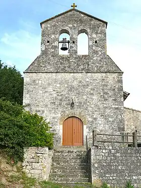Le clocher-mur de l'église Saint-Christophe.
