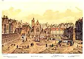 Le cimetière des Saints-Innocents en 1550