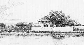 Le poste de Saldé (illustration de Côte occidentale d'Afrique, 1890.