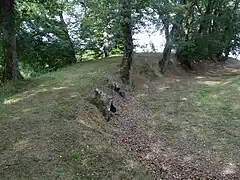 Chemin de ronde autour de la motte castrale.