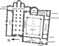 Plan du monastère primitif, tel qu'il était au XIIe&nbsp;siècle