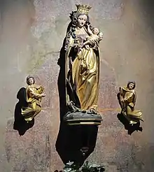 Vierge à l'enfant de Nicolas de Haguenau (XVe&nbsp;siècle) et deux anges (XVIe&nbsp;siècle).
