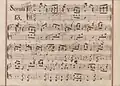 partition manuscrite rehaussée de couleurs passées