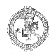 Sceau de Barthélemy II, seigneur de Nogent à la XIIe&nbsp;siècle.
